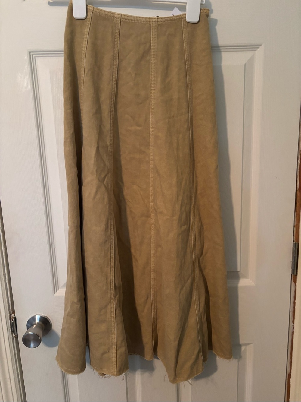 Urban Revivo Denim Midi A-Line Skirt in Tan nwt xs - Picture 3 of 5